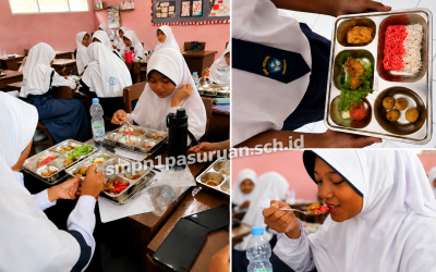 Semarak Kemerdekaan Warnai Hari Pertama Pelaksanaan Makan Bergizi Gratis (MBG) di SMP Negeri 1 Pasuruan